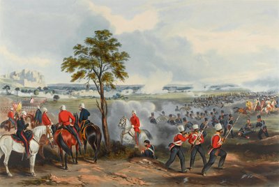Slaget ved Goojerat, 21. februar 1849 (akvatint, farvet) af Henry (after) Martens