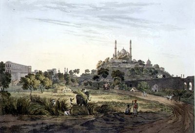 A View at Lucknow, plade VII, graveret af Daniel Havell (1785-1826) 1809 (gravering) af Henry (after) Salt