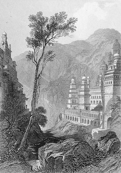 Jain-templer, Muktagerri, graveret af Finden, fra 