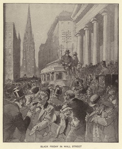 Black Friday på Wall Street (litho) af Henry Alexander (after) Ogden