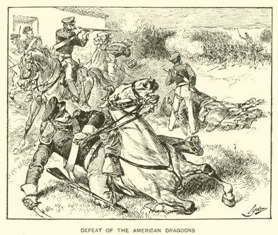 Nederlag for de amerikanske dragoner (litho) af Henry Alexander (after) Ogden