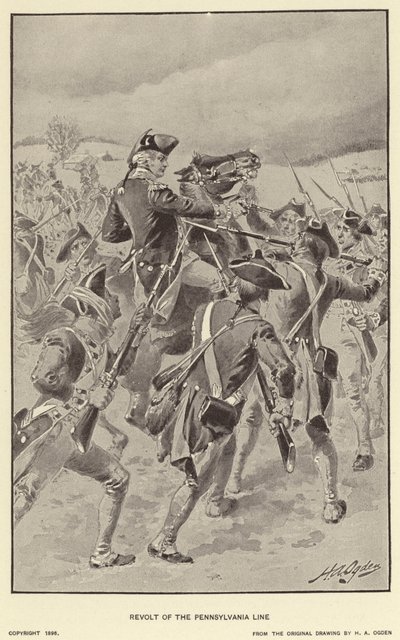 Revolt of the Pennsylvania Line (litho) af Henry Alexander (after) Ogden