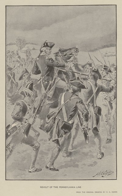 Revolt of the Pennsylvania Line (litho) af Henry Alexander (after) Ogden