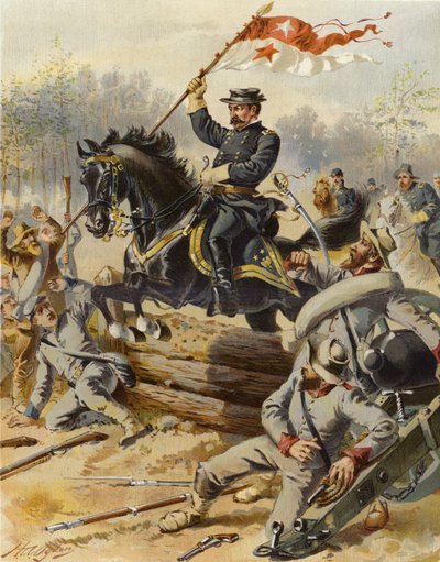 Sheridan hos Five Forks af Henry Alexander (after) Ogden