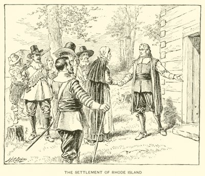 Bosættelsen Rhode Island (litho) af Henry Alexander (after) Ogden