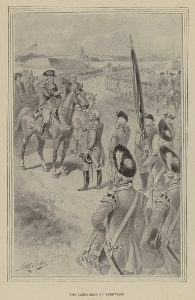 Overgivelsen i Yorktown (litho) af Henry Alexander (after) Ogden