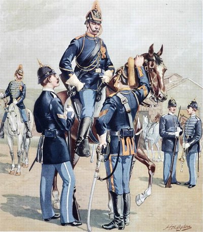 Amerikansk kavaleri og infanteri, i fuld udrustning af Henry Alexander (after) Ogden