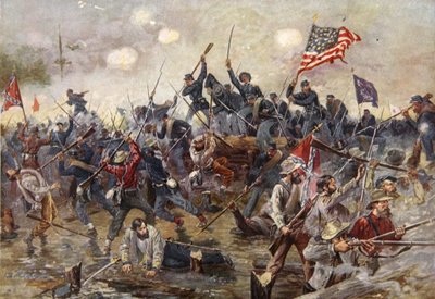 Slaget ved Spotsylvania, 8.-21. maj 1864 (farvelitografi) af Henry Alexander Ogden