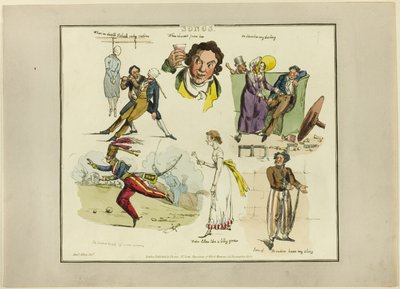 Plade fra illustrationer til populære sange af Henry Alken