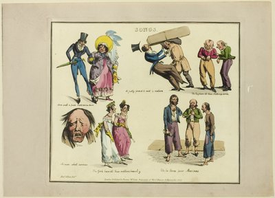 Plade fra illustrationer til populære sange af Henry Alken