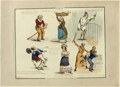 Plade fra illustrationer til populære sange af Henry Alken