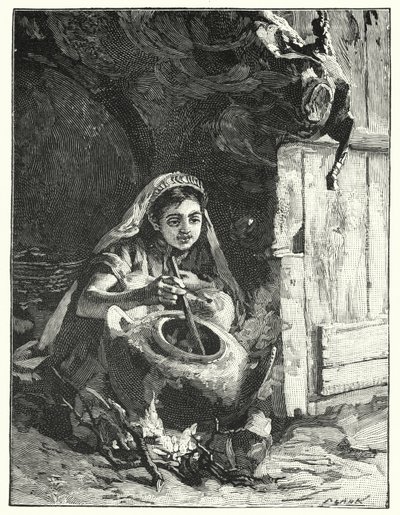 En sydende gryde eller kaldron (litho) af Henry Andrew Harper