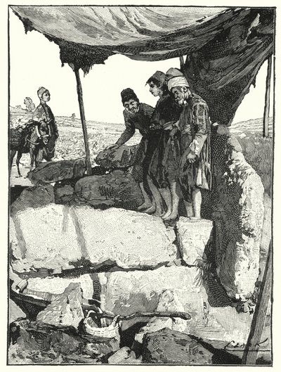 En vinpresse i Libanon (litho) af Henry Andrew Harper