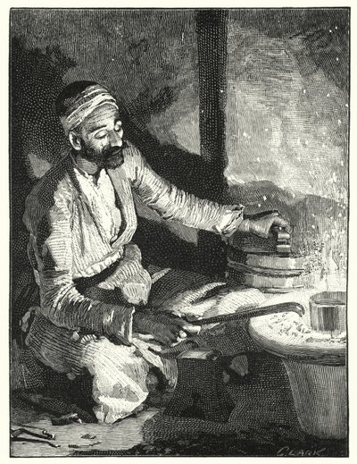 En østlig sølvsmed (litho) af Henry Andrew Harper