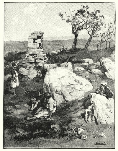 Et gammelt vartegn i Libanon (litho) af Henry Andrew Harper