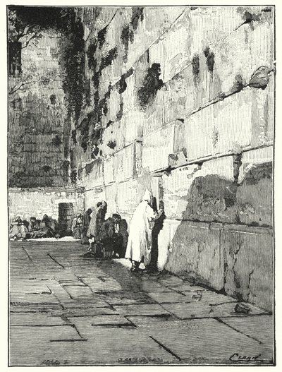 Jødernes klagested, Jerusalem (litho) af Henry Andrew Harper