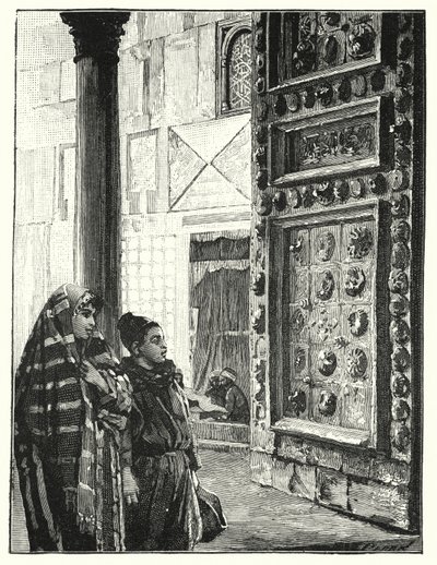Metaldør til den store moské i Damaskus (litho) af Henry Andrew Harper