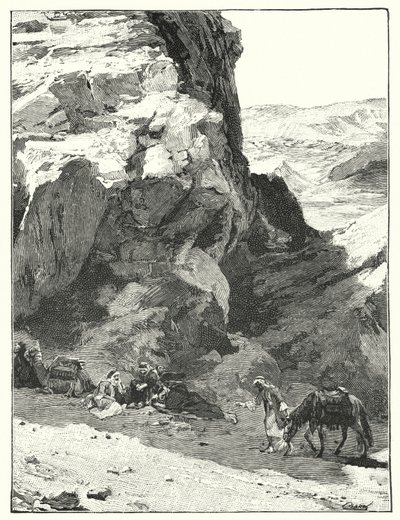 Skyggen af en stor klippe, nær War Sabo (litho) af Henry Andrew Harper