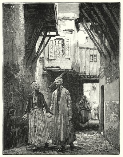 Gade i Damaskus (litho) af Henry Andrew Harper