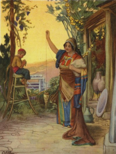 Tager fat i stangen (farve litho) af Henry Andrew Harper