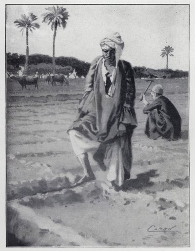 Vanding med foden ved Gizeh, Egypten (litho) af Henry Andrew Harper