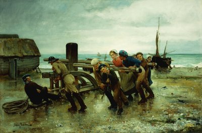 Hauling a Ship, 1887 af Henry Bacon