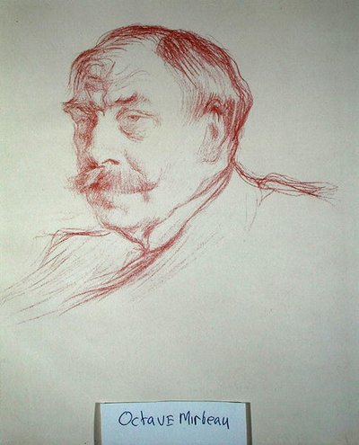 Octave Mirabeau (1848-1917) 1901 (Rødkridt på papir) af Henry Bataille