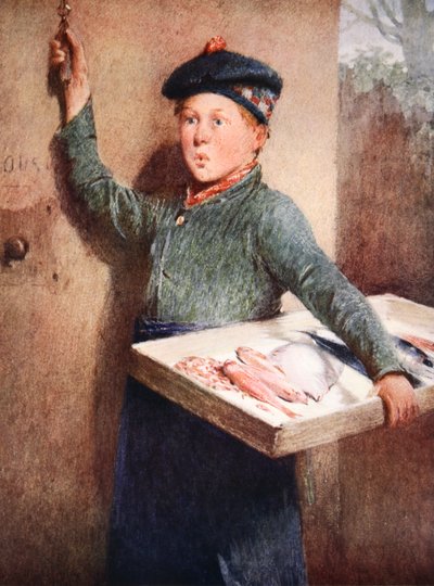 Fiskehandlerens opkald (akvarel på papir) af Henry Benjamin Roberts