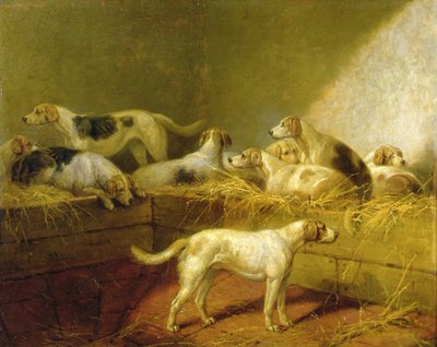 A Hunt Kennel (olie på lærred) af Henry Bernard Chalon