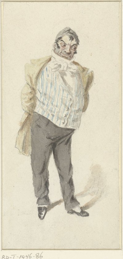 Karikatur af en stående herre af Henry Bonaventure Monnier
