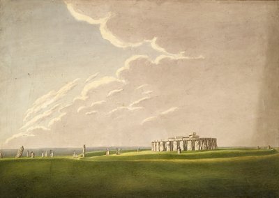 The Grand Antediluvian Temple of Stonehenge: i sin oprindelige tilstand fra nord, 1824-1839 af Henry Browne