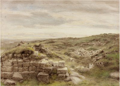 Housesteads, ca. 1848 (blyant og akvarel på papir) af Henry Burdon Richardson