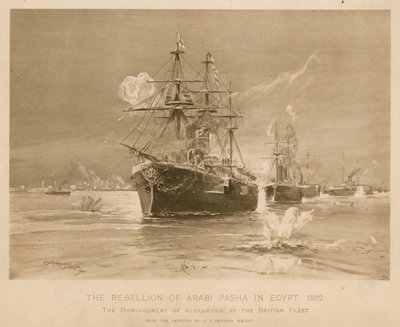 Bombardement af Alexandria af den britiske flåde under Ali Pashas oprør i Egypten af Henry Charles Seppings Wright