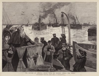 General William Booth, britisk grundlægger af Frelsens Hær, ankommer tilbage til Southampton efter sin verdensturné af Henry Charles Seppings Wright