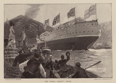 HMS Royal Arthur til søs (gravering) af Henry Charles Seppings Wright