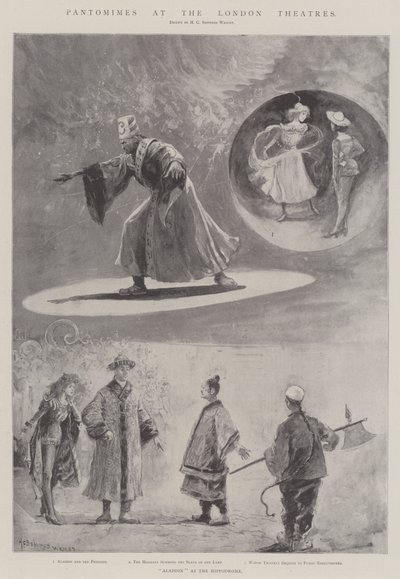 Pantomimes på London Theatres (litho) af Henry Charles Seppings Wright