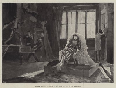 Scene fra Trilby, på Haymarket Theatre af Henry Charles Seppings Wright