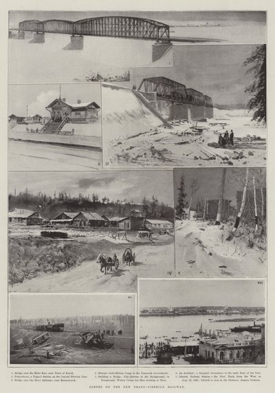 Scener på den nye transsibiriske jernbane af Henry Charles Seppings Wright