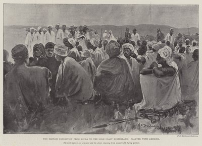 Den britiske ekspedition fra Accra til guldkystens bagland, Palaver med Amrahia af Henry Charles Seppings Wright