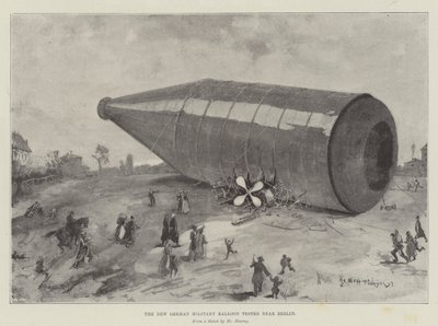 Den nye tyske militærballon blev testet nær Berlin af Henry Charles Seppings Wright
