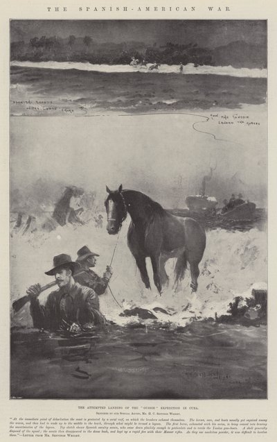 Den spansk-amerikanske krig, forsøget på landing af Gussie-ekspeditionen i Cuba af Henry Charles Seppings Wright