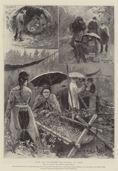 Med de nødstedte humleplukkere i Kent af Henry Charles Seppings Wright