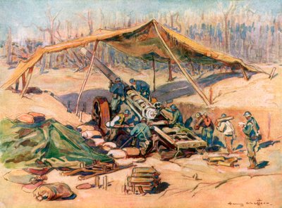 Fransk artilleristilling, Frankrig, 1918, 1926. af Henry Cheffer