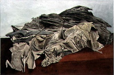 Tegning af en pakke af arkivalier i det gamle arkivkontor af Henry Cole