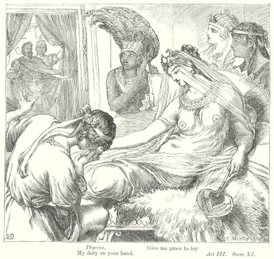 Antonius og Kleopatra (kobberstik) af Henry Courtney (after) Selous