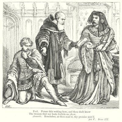 Kong Richard II (kobberstik) af Henry Courtney (after) Selous