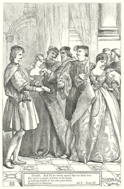Stor ståhej for ingenting (gravering) af Henry Courtney (after) Selous