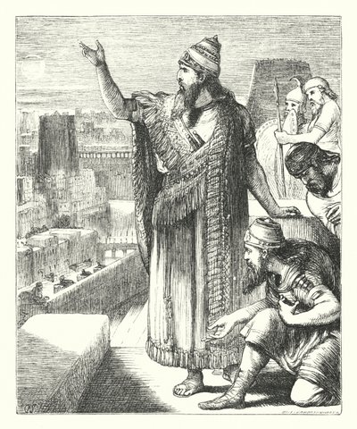 Nebukadnezar i Babylon (gravering) af Henry Courtney (after) Selous