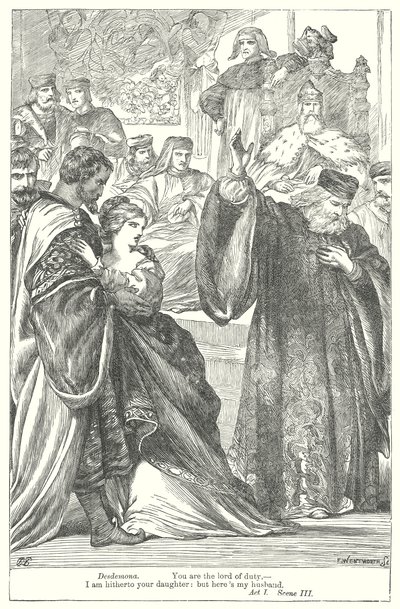 Othello (kobberstik) af Henry Courtney (after) Selous