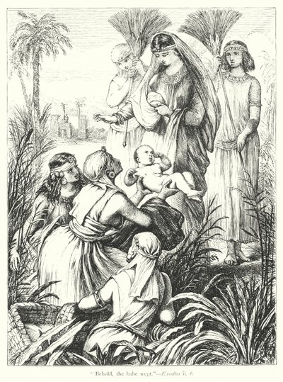 Fundet af Moses (gravering) af Henry Courtney (after) Selous